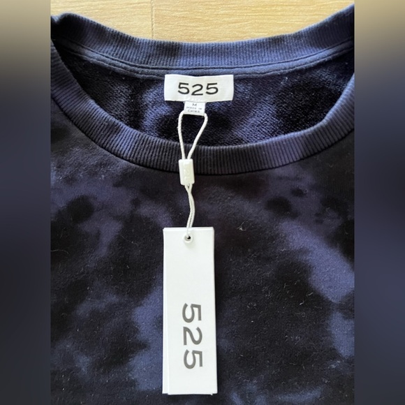 Revolve 525 America Blue Black Tie Dye Crop Muscle Sweatshirt Tank size Medium - Picture 3 of 4